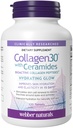 Webber Naturals Collagen30 con Ceramides, Bioactive Collagen Peptides, 120 Tablets, Hydrating Glow, Ayuda a mejorar la hidratación de la piel, elasticidad " Smoothness, Non GMO, Dairy " Gluten Free
