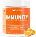 GOBIOTIX Vitamina C - Suplemento de Apoyo a la Defensa Inmunitaria - Booster de Powder Immunity - Superfood Vegan - Elderberry, Turmeric, B12 Suplemento de Vitamina, No GMO y Azúcar Libre (Orange)