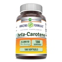 Fórmulas asombrosas Beta-Caroteno Suplemento TENIDO 25000 UI por Serving TEN 180 Softgels Silencio No-OMG ANTE Gluten-Free TEN Made in USA
