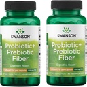 Swanson Prebiótico + Fibra Probiótica - Suplemento Natural Promoviendo el Sistema Digestivo & Immune Health Support - Ayudas Regularidad & GI Tract Health - (60 cápsulas, 500 millones de CFU cada uno) (2 Pack)