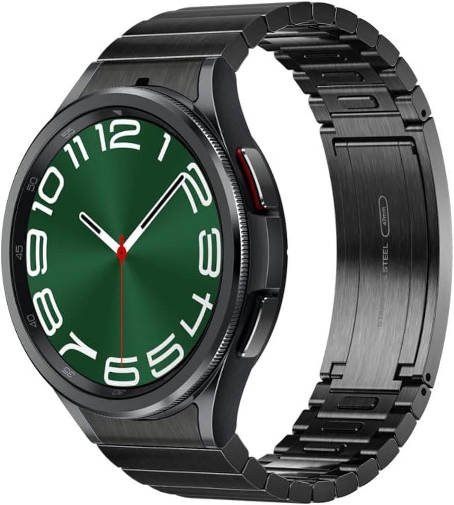 SAMSUNG Galaxy Watch 6 Bespoke Edition 47mm Exclusive Bluetooth Smartwatch, Health, Fitness, Sleep, Heart Rate Tracker, Mejora de la batería, zafiro cristal de cristal, versión americana, banda de pulsera de enlace, Negro