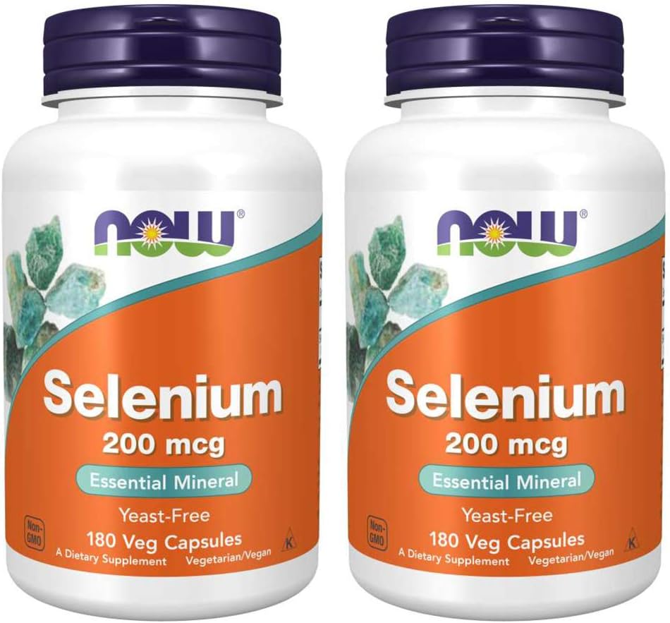 Ahora Alimentación Selenium 200 mcg VCaps, 180 Conde (Pack of 2)