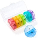Sukuos gran organizador semanal de píldoras 2 veces al día, Daily Pill Box 7 Day Easy to Open with Double Protection, AM PM Pill Case for Medicine/Vitamin/Fish Oil/Supplements (Glitter Clear)