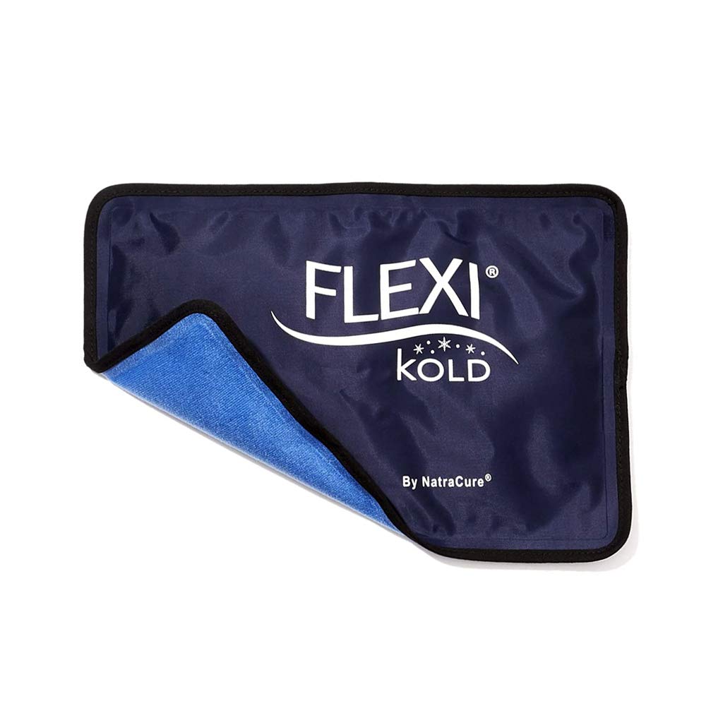 FlexiKold Reusable Gel Ice Pack with Straps – Cold Compress Pack for Injuries – Flexible Medical Ice Wrap for Back, hombros, piernas, rodillas, ciática, dolor muscular – Media Tamaño