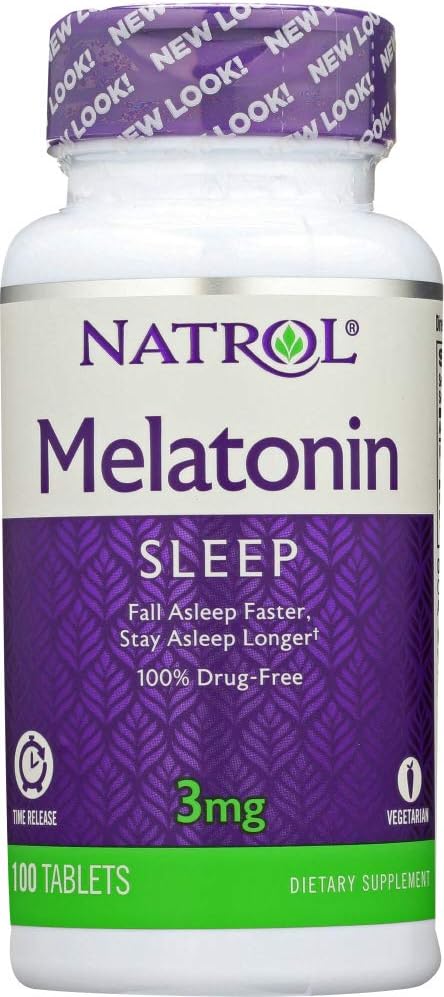 Natrol Melatonina 3 mg Horario de sueño Suplemento dietético Tablas 100 ea (Pack of 4)