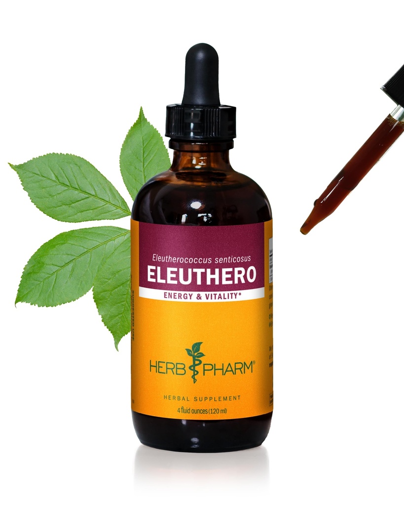 Herb Pharm Eleuthero (Siberian Ginseng) Extracto líquido para energía y resistencia, alcohol de caña, 4 onzas