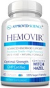 Hemovir de la ciencia aprobada - Suplemento de soporte de hemorroides - Hazel de brujas, Castaña de caballo - 45 cápsulas - 1 botella - Vegan
