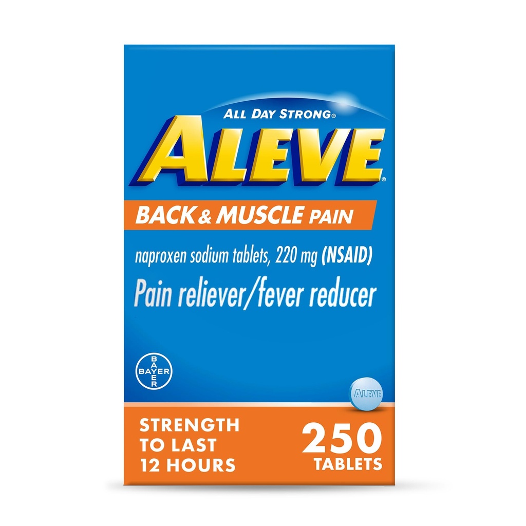 Alivio de dolor muscular Naproxen Sodium Tablets, Alimentador de dolor &amp; Reductor de fiebre, Medicina para el cuerpo , 250 Conde