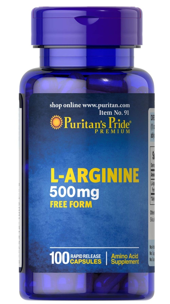 Pride de Puritan L-Arginine 500 mg, Heart Health Support, 100 Conde