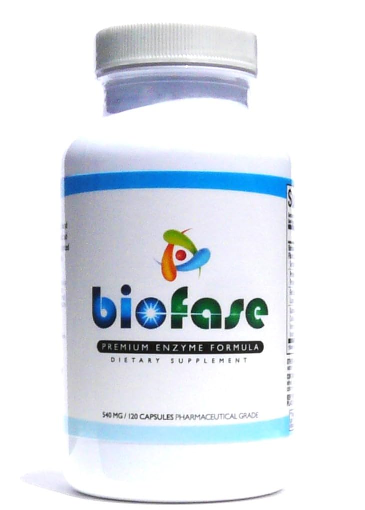 Biofase-Premium-Enzyme-Formula 120 Capsules - Biofilm Defense & Digestion - Enzimas sistémicos para apoyar la salud intestinal - ¡No Fillers!