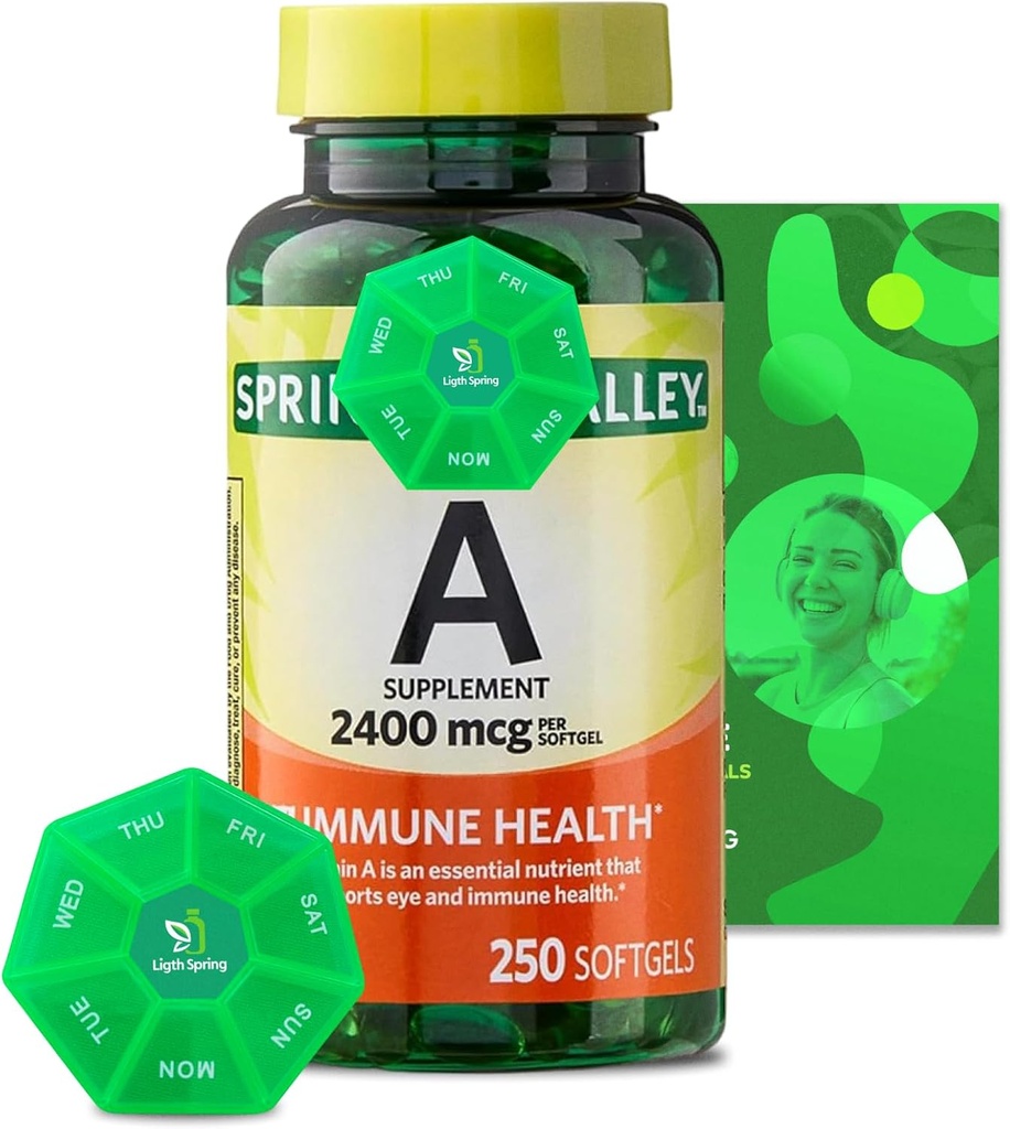 Vitamina A Suplemento 2400 mcg, 250 Softgels con vitaminas y minerales exclusivos en el aglomerado - A a Z - Mejor guía de ligto