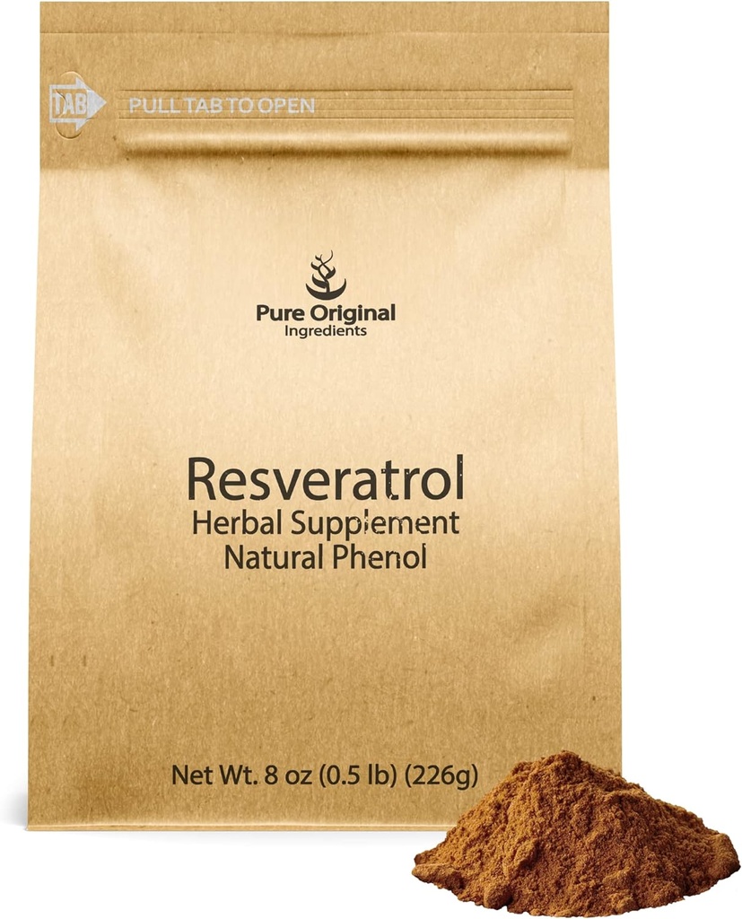 PURE ORIGINAL INGREDIENTES Reveratrol Powder, 8 oz, Phytoalexin, Polygonum Root Extract