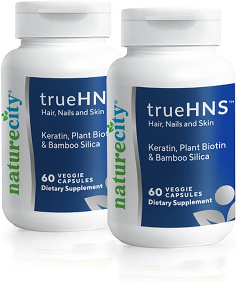 NatureCity True-HNS Hair Nails and Skin Cynatine Keratin and Plant Based Biotin Vitamin Supplement  preserveFuller and Stronger Hair and Nails WordPressNon GMO actual 120 Veggie Capsules