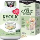 Maxi Health Kyolic Suplemento de ajo orgánico - Kosher tablas de ajo con extracto de ajo envejecido Kyolic para soporte inmunitario - píldoras de ajo vegetariano (90 cuenta)