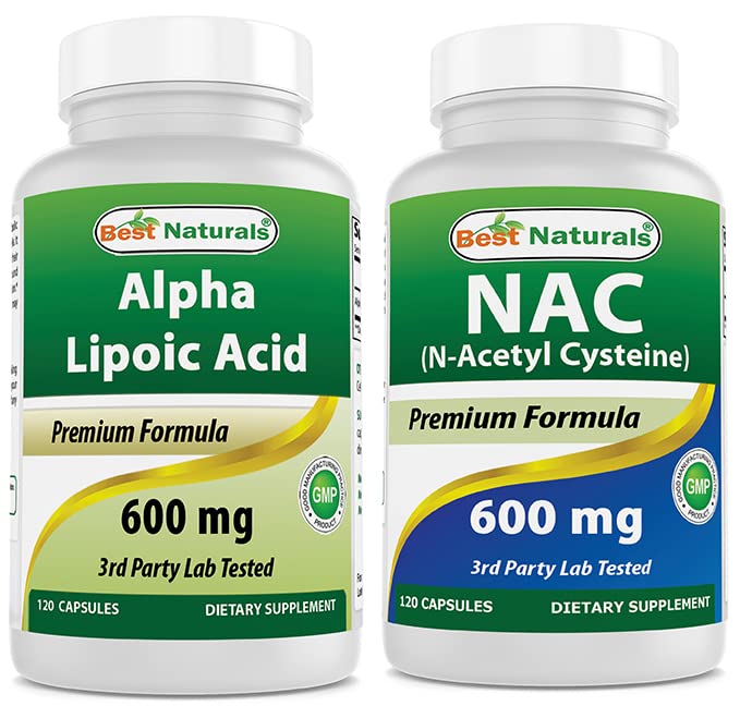 Mejores Naturales Ácido Lipoico alfa 600 mg & NAC 600 mg