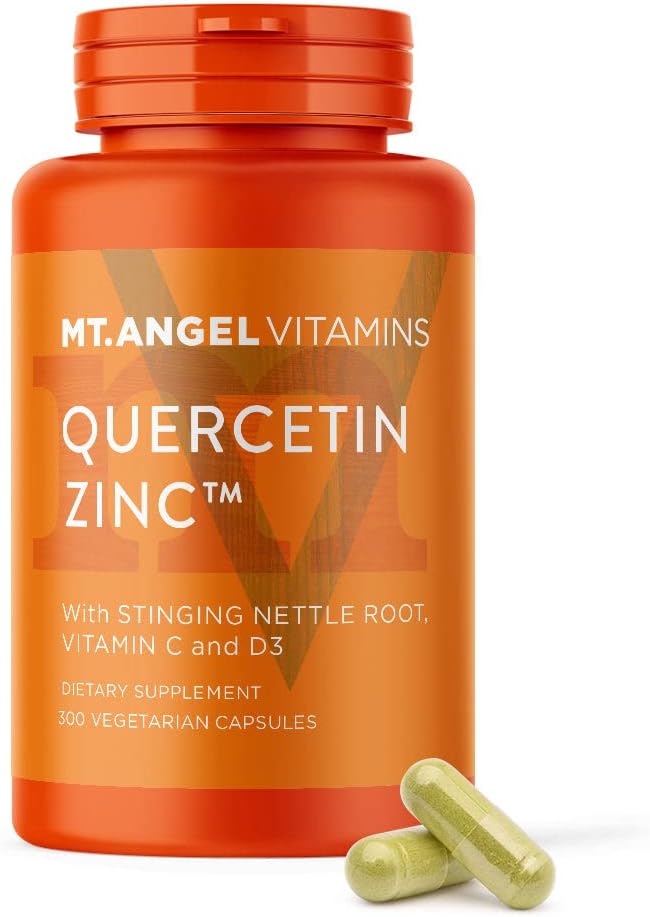 Mt. Angel Vitaminas - Zinc Quercetin with Bromelain Supplement – Immune Support & Respiratory Health - Quercetin 500mg Capsules ANTE Zinc 50mg ANTE Vitamin C Capsules ANTE Immune Booster for Adults - 300ct.
