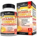 BioSchwartz Suplemento Complejo de Vitamina C - Vitamina C 1000mg Capsules con Rosa HIPS Zinc y Citrus Bioflavonoides para Salud Inmune, Energía Celular, Producción de Collagen, 120 Conde (60 Day Supply)