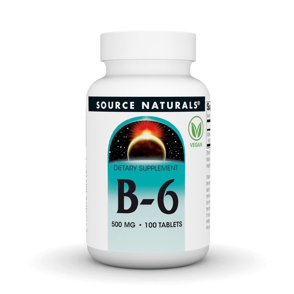 Fuente Naturals Vitamina B-6, Apoyo al Sistema Inmunitario* -500 mg, 100 Tabletas
