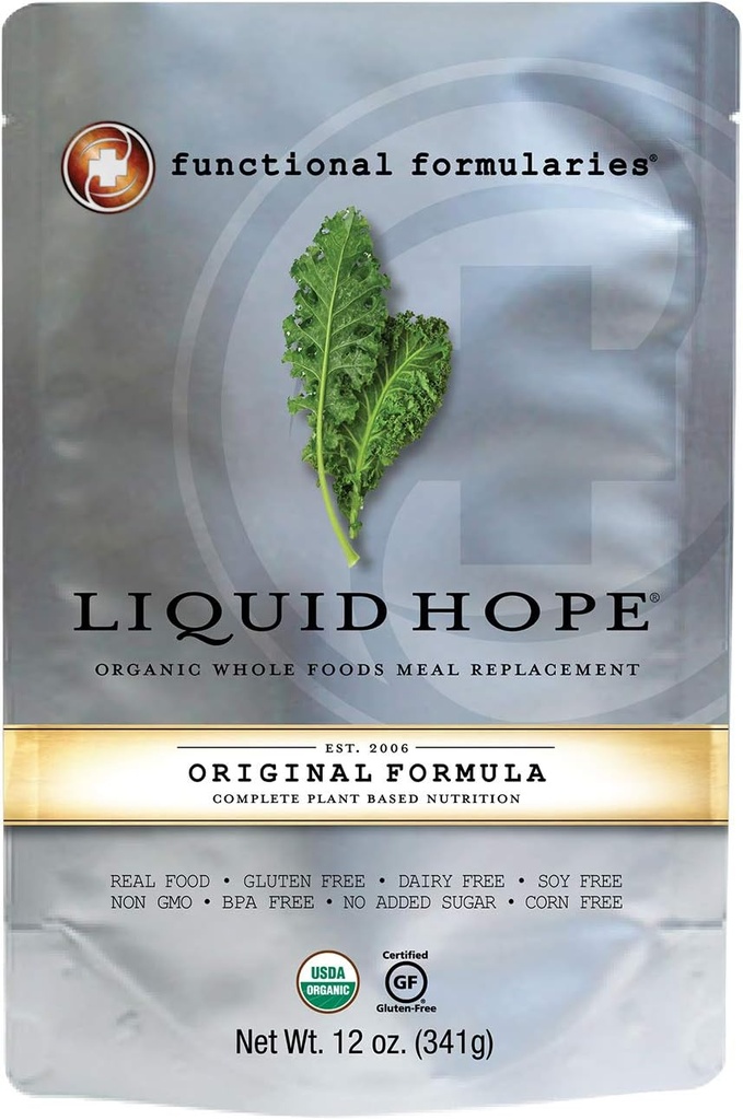 Fórmulas funcionales Solución líquida Tubo orgánico Feeding Formula and Nutritional Meal Replacement Suplemento, 12 Oz Pouch, Single