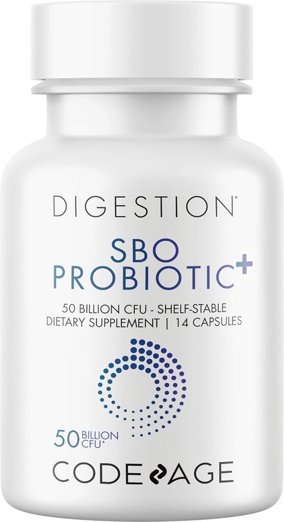 Codeage SBO Probiotics 50 Billion CFUs, Multi Strain Soil-Based Organisms, Travel Sized Shelf-Stable Probiotic Supplement, Organic Fermented Botanical Blend & Prebiotic, 7-Day Formula, 14 Capsules