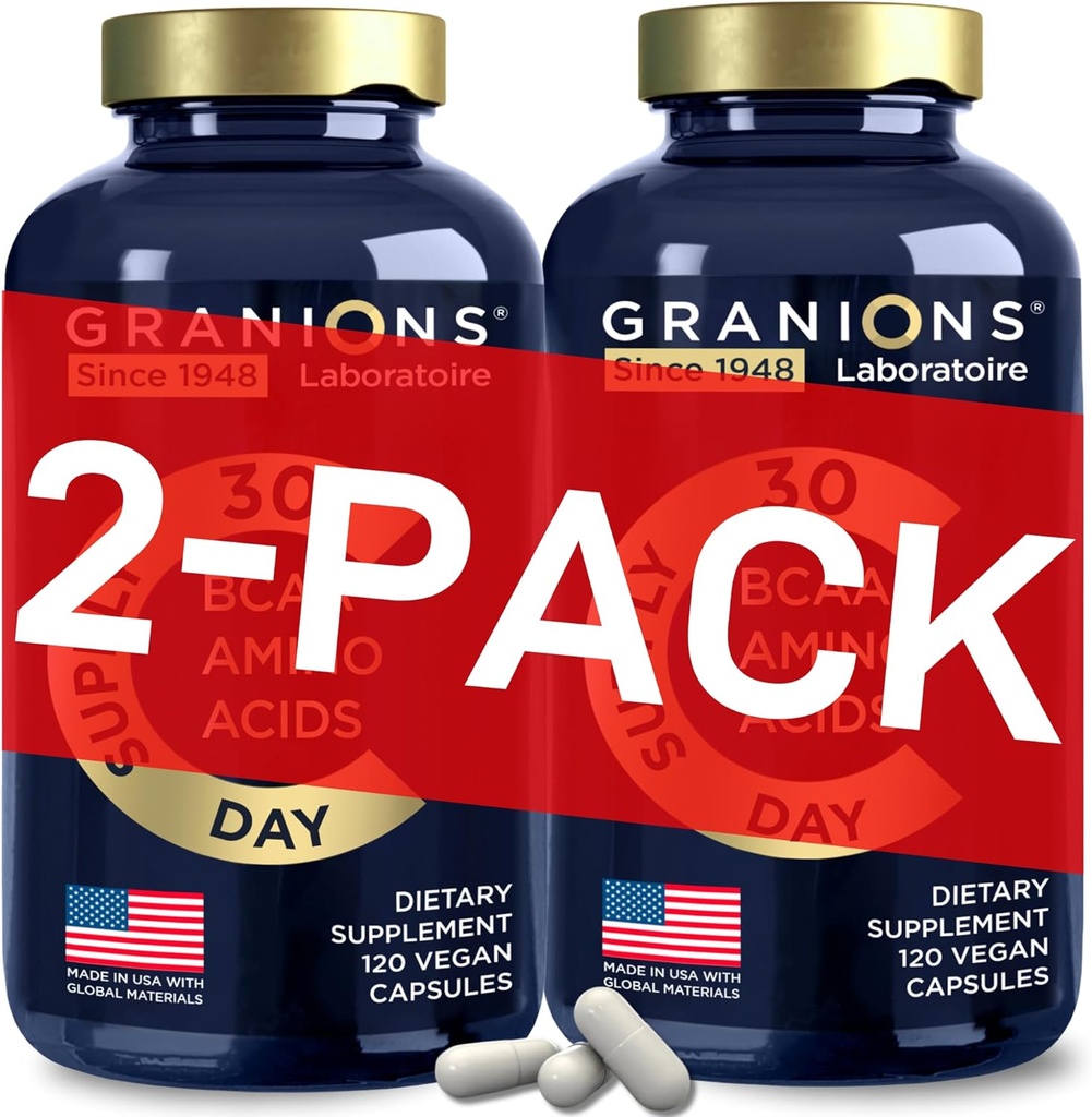Suplemento de Aminoácidos Esenciales para Hombres - Todos 9 BCAAs Suplementos EAA Fórmula - Leucine Amino Acid, Lysine, Tryptophan, Advanced Amino Energy & Muscle Recovery - 240 Vegan BCAA Capsules