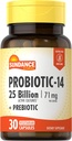Sundance Probiótico-14 Silencio 25 Culturas de billón Silencio 30 Capsules Silencio con Prebióticos Silencio Vegetariano, No-GMO, y Gluten Suplemento Libre