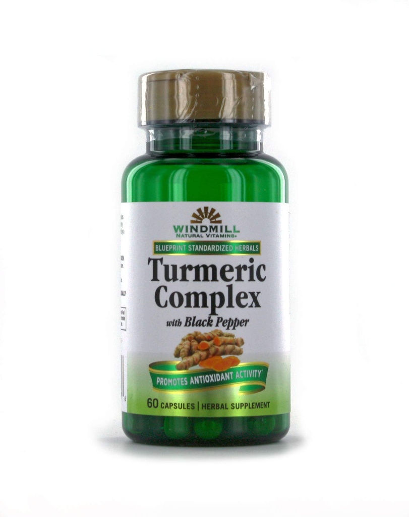 Windmill Turmeric Complex 1500 Mg Con capas de pimienta negra, 60.0 Conde