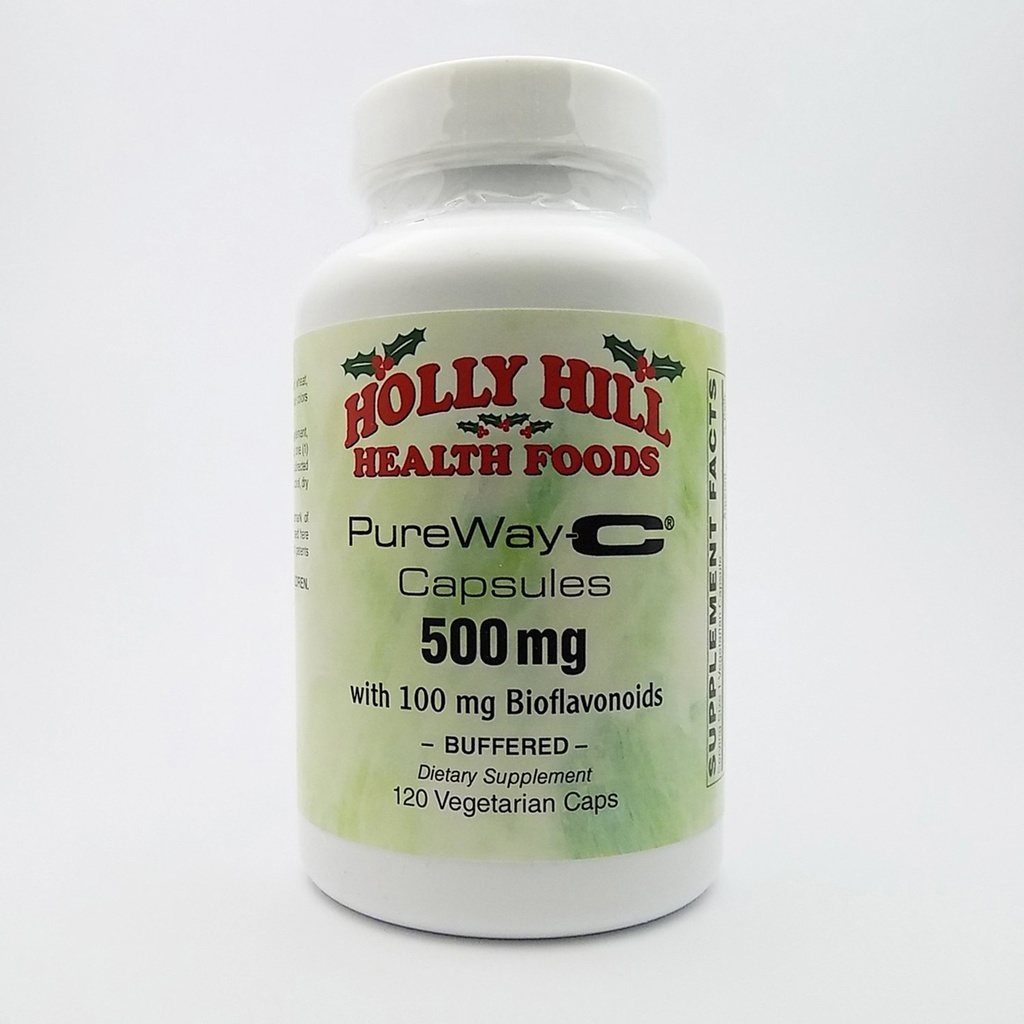 Holly Hill Health Foods, PureWay-C 500 MG con 100 MG Bioflavonoids, Buffered, 120 Vegetarian Capsules