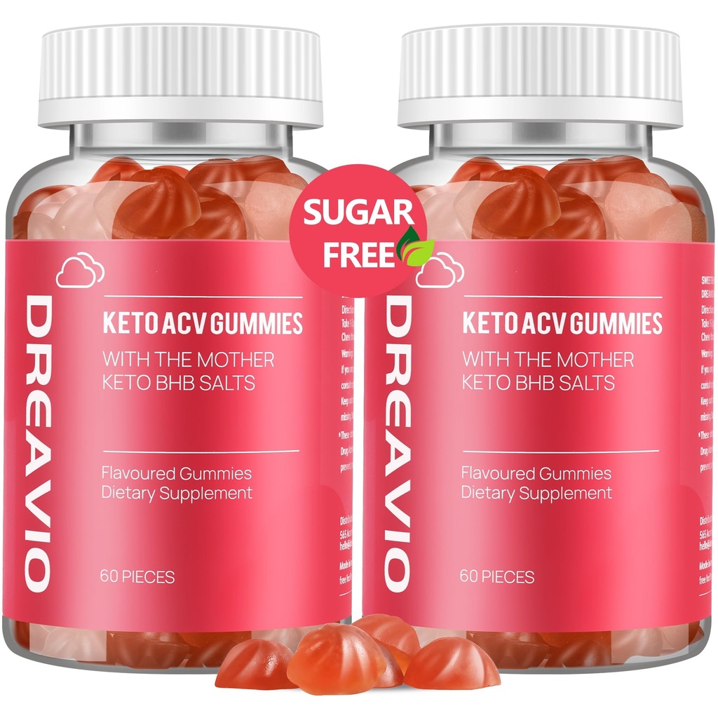 DREAVIO Keto ACV Gummies Advanced Weight Loss- Sugar Free 1000mg Apple Cider Vinegar Gummies for Women &amp; Men, Vegan Keto Apple Cider Suplemento de vinagre para adultos