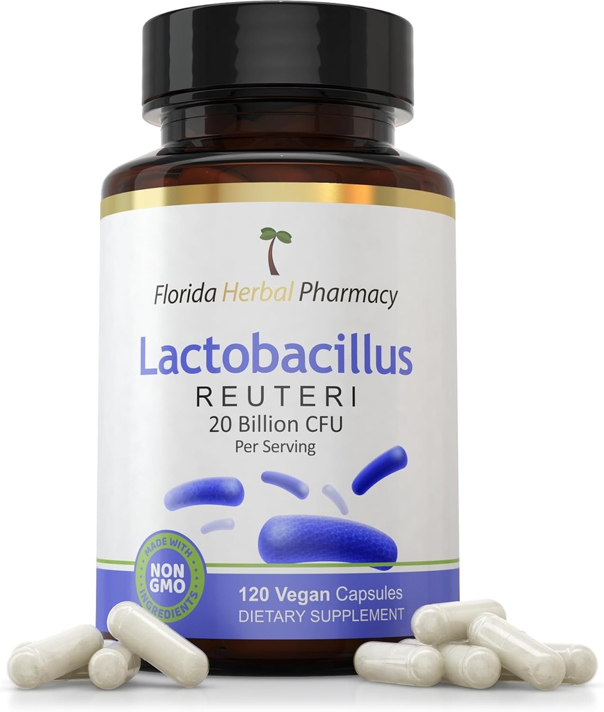 Florida Herbal Pharmacy, Lactobacillus Reuteri (Probiótico) Suplemento capsules, 20 Billones CFU
