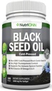 Black Seed Oil - 1000 Mg - 180 Softgels - Cold-Presed Non-GMO Cápsulas de semillas de Cumin Negro - Super High Contenido de Timoquinona - Nigella Sativa - Rico en Omega 6 & 9 Ácidos grasos - Apoyo de Salud Inmune
