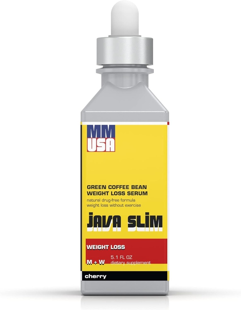 MMUSA Java Slim Pre-Workout Serum: Rapid Weight Loss & Metabolism Accelerator. Burn Fat, Caffeine Energy Boost, Green Coffee Extract & L-Carnitine. Suppress Appetite. Cereza, 5.1 Fl. Oz