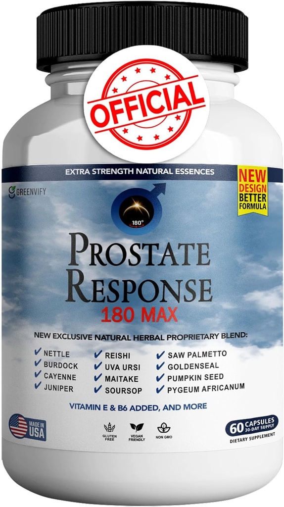 Prostate Response 180 Max Prostate Suplementos de fórmula para hombres cápsulas, suplementos de salud - máxima fuerza, todo natural para apoyar la función normal y saludable (1)