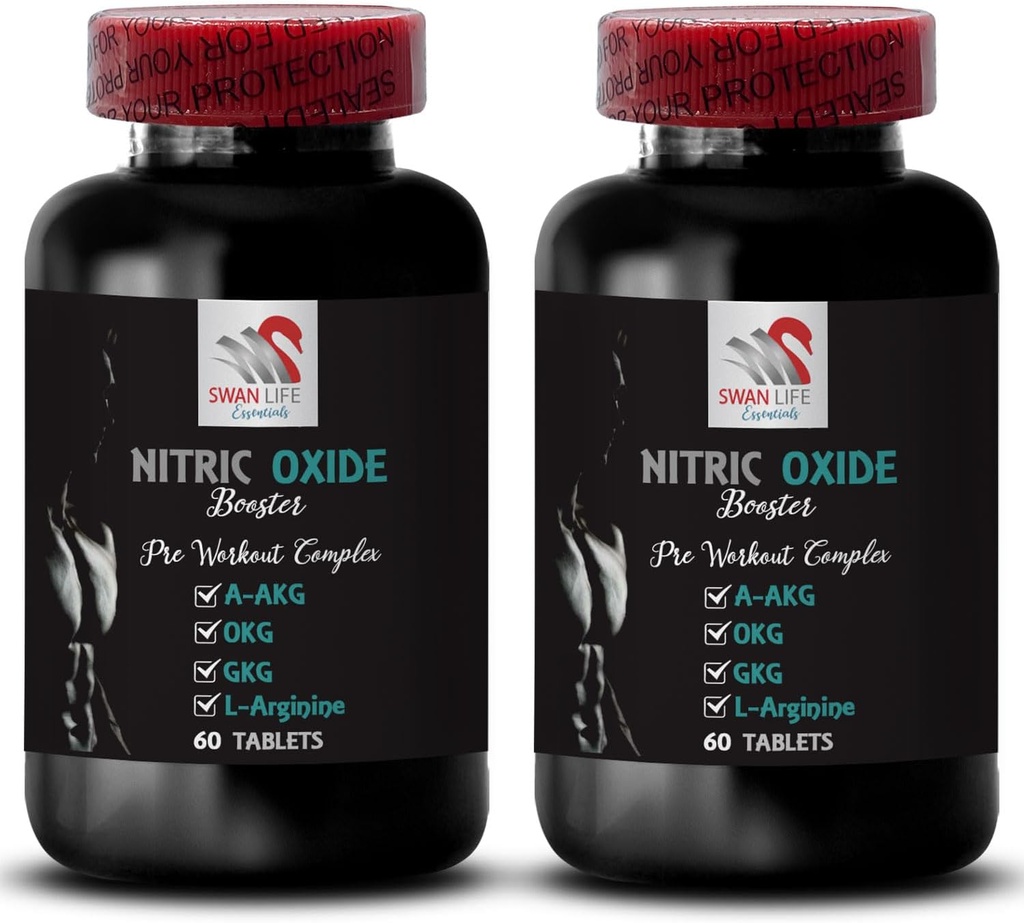 Nitric Oxide - Nitric Oxide Booster - Muscle Support, Power Focus, Energy Supplement, Performance Formula, Stamina Support, Ejercicio Suplemento, Strength Focus, Endurance Mix 2 Bottle 120 Tablets