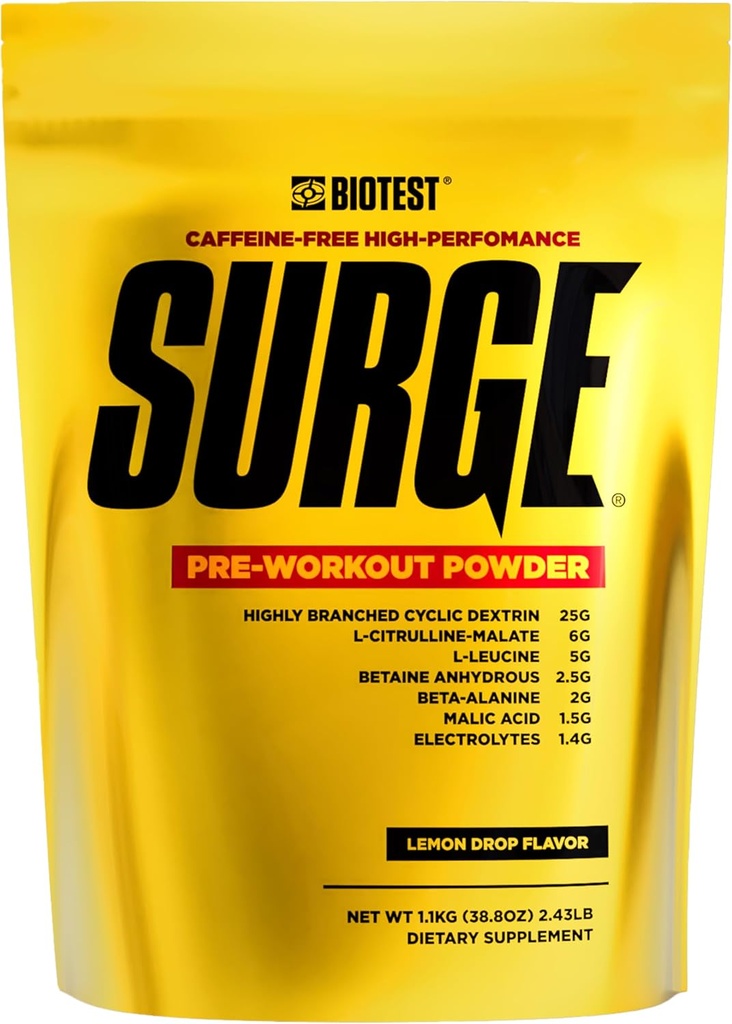 Powderl de entrenamiento previo - 25 g Dextrin cíclico altamente ramificado, 6.5 g Citrulline Malate, 5 g L-Leucine, 2.5 g Betaine Anhydrous, 2 g Beta-Alanine, 1.4 g Electrolyte Blend - 1.1 Kg