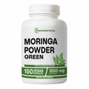 Moringa Capsules, 1000mg Strength, 20:1 Pure Moringa Leaf Powder, Digestive &amp; Immune Support Green Superfood, Non-GMO & Gluten Free