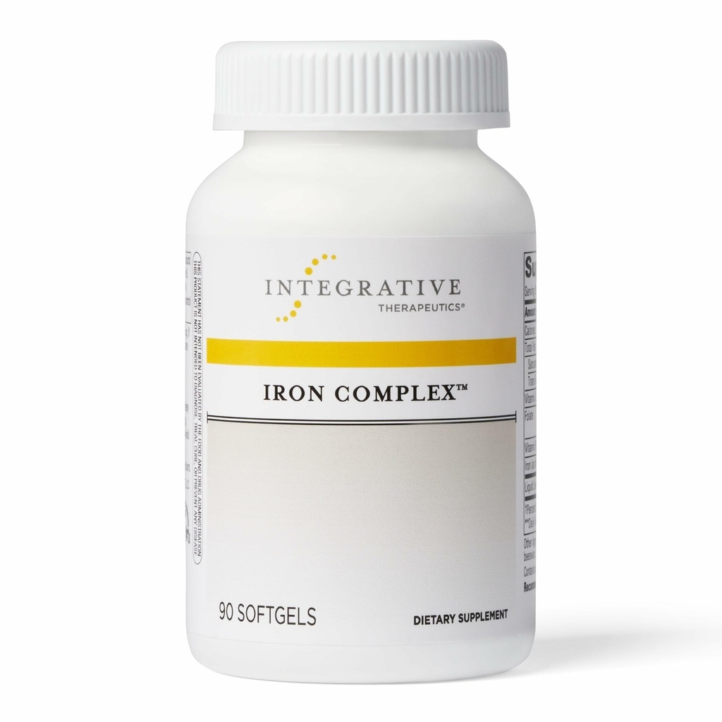 Terapéutica Integrativa Complejo de Hierro - Bienestar &amp; Energía Soporte con Vitaminas C &amp; B12* - Incluye Folate - Sin gluten &amp; sin lácteos - 90 Softgels (45 Servimientos)