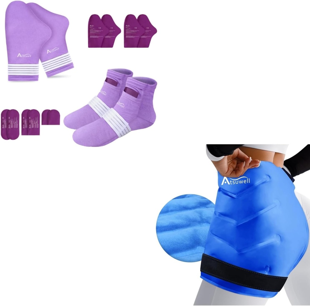 Guantes y calcetines de Atsuwell Chemo para neuropatía " Tejido de Hielo XL después de la cirugía