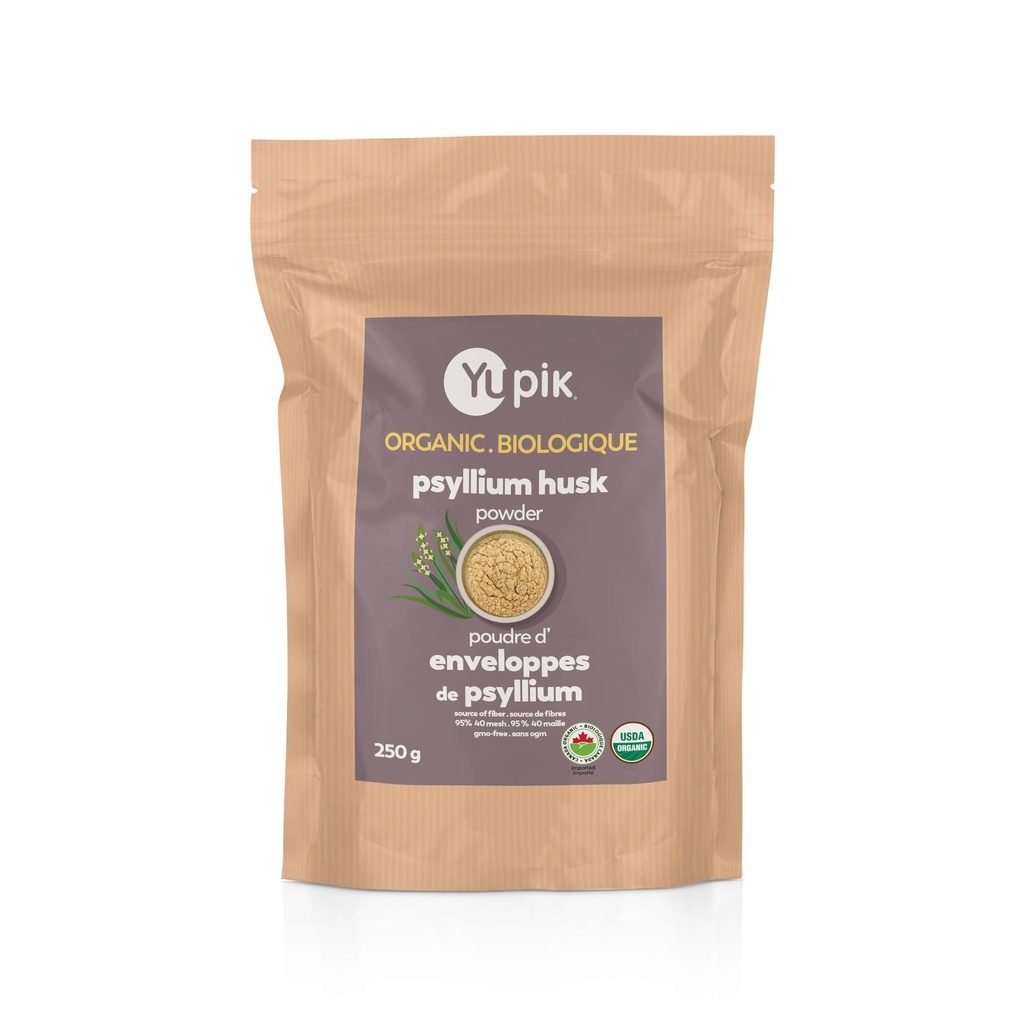 Yupik Orgánica Psyllium Husk Powder 8.8oz, 95% Pureza, Soluble Fiber, USDA Certified, Non-GMO, Vegan, Gluten-Free, Unflavored, Plant-Based, Coarse Milled Husk for Baking " Digestive Health