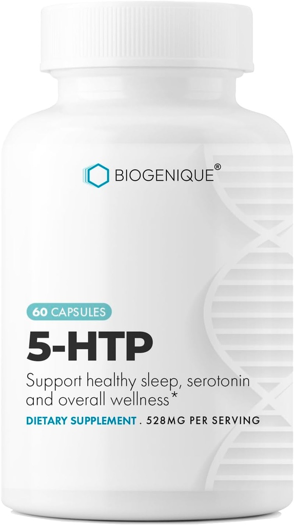 5-HTP (5-hidroxitryptofan) 200 mg, Mood Enhancer y Neurotransmisor Soporte* 60 cápsulas 5htp Griffonia Simplicifolia - Hecho en EE.UU.