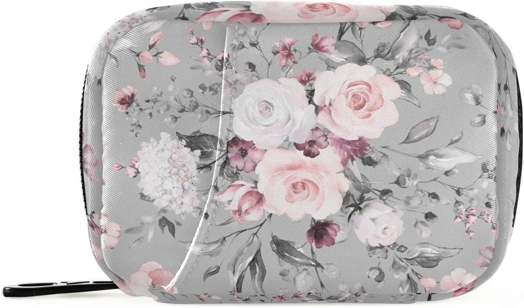 Pill de acuarela caja de flores 7 días Pill caja de viaje Pill Organizer Bolsa con cremallera Portable semanal Vitamina Suplemento Holder bolsa de bolsa