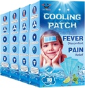 40 Hojas EasSí Patches de enfriamiento para el alivio del dolor de la fiebre, Reductor de la fiebre de enfriamiento, Dolor de dolor de cabeza, 10 Conde por caja (4 cajas)