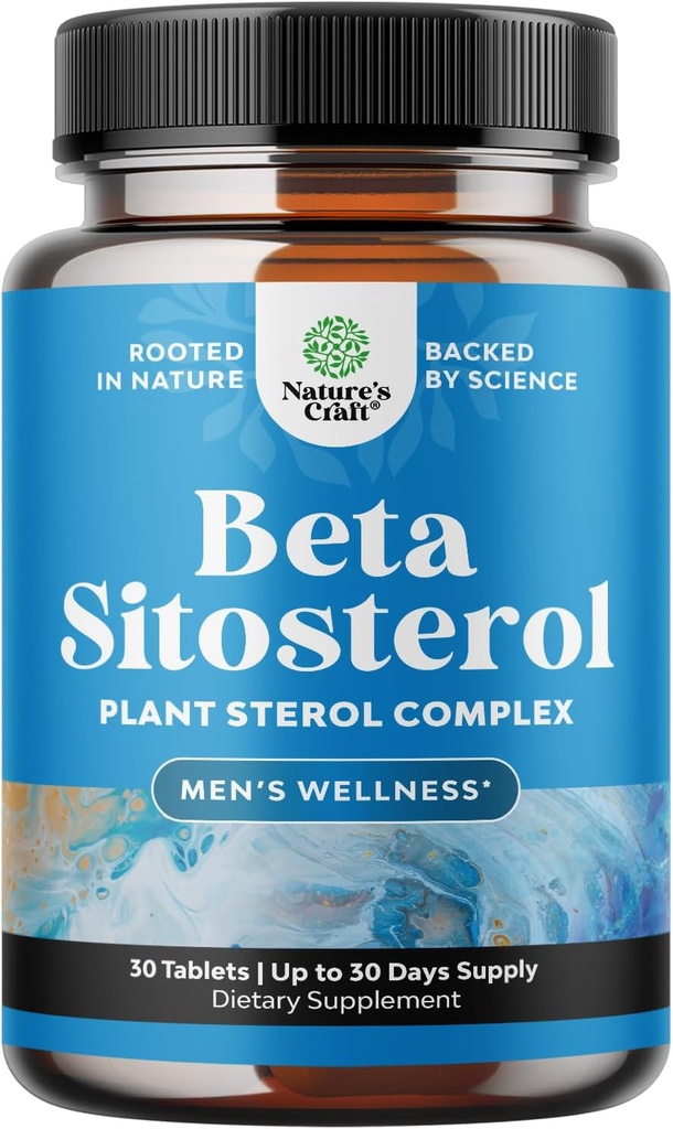 Complejo de Sterols con Beta Sitosterol - 500mg Beta-Sitosterol Sterols y Stanols Suplemento para la salud cardíaca y el apoyo a la próstata - Suplemento de salud corazón y próstata para hombres - 30 Tablets