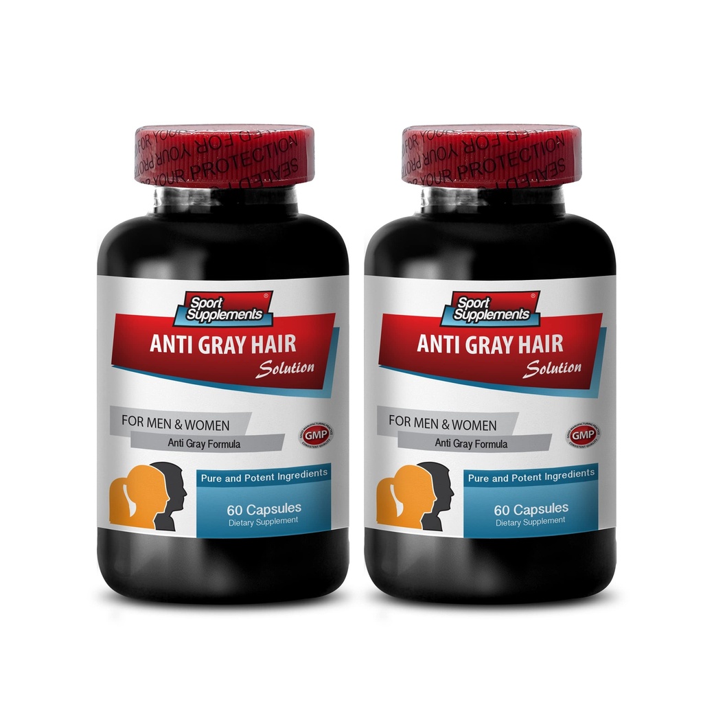 Cápsulas de ácido fólico - Pelo gris - Pelo gris, productos de crecimiento natural del cabello, suplementos para el crecimiento del cabello mujeres, vitaminas de biotina, vitaminas de biotina para la piel del cabello y uñas 2Bots 120Caps