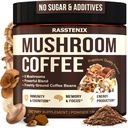 Café de hongos orgánico - 9 Mushroom Adaptogen Mix - Lion's Mane, Chaga, Turquía Tail, Reishi, Shiitake - Instant Mushrooms Café para Gut Health, Energy, Mental Clarity - 60 Servings