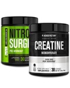 Gato Fábrica NITROSURGE Pre Workout Suplemento (Gran Apple, 30 Servings) & Creatine Monohydrate Powder (Unflavored, 30 Servings)