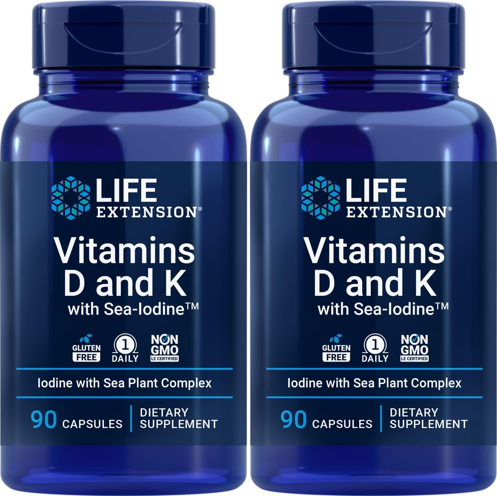 Vitaminas D y K con hielo marino, 90 cápsulas