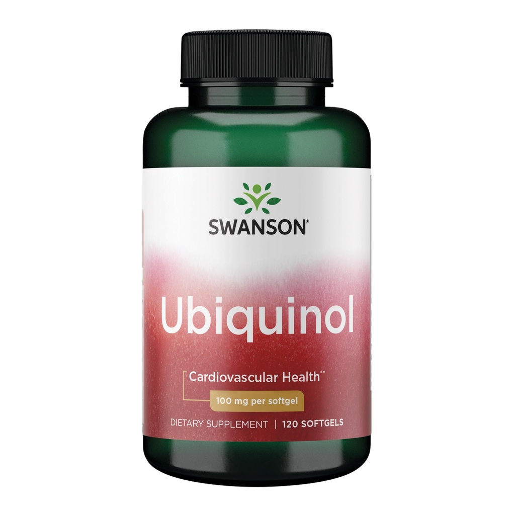 Swanson Ubiquinol - 100 mg - para la salud del corazón, energía cerebral y apoyo antioxidante - Ayudas ATP Producción* - No GMO - 120 Softgels