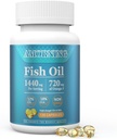 Fish-Oil Omega3-EPA DHA-Supplement Burpless-Softgels - 120Capsules 1440 mg por Servir Mini Tamaño Asistencia Corazón Saludable ácidos grasos Suplementos Ayuda a mantener niveles saludables de triglicéridos