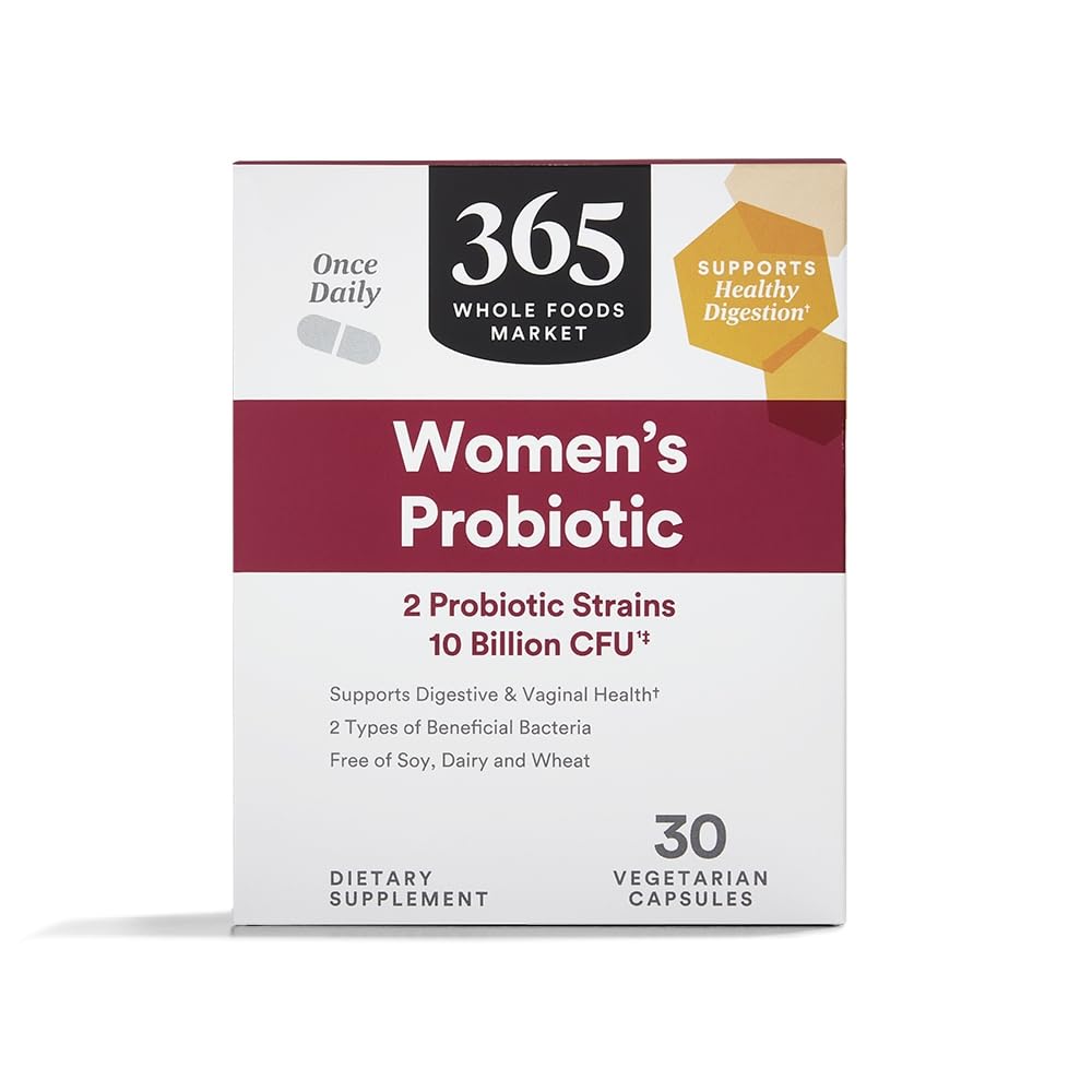 365 by Whole Foods Market, Women's Once Daily Probiotic (Vegetarian and Free of Soy, Dairy, and Wheat), 10 Billion CFU, 30 Cuenta